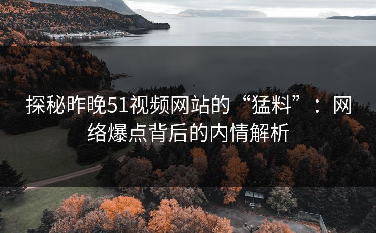 探秘昨晚51视频网站的“猛料”：网络爆点背后的内情解析